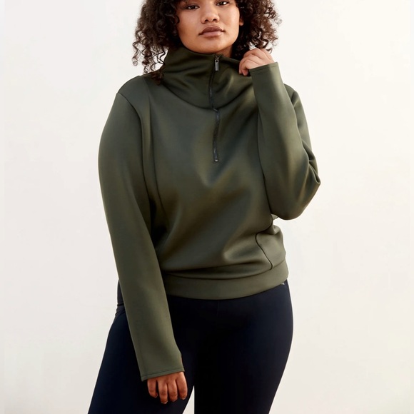 NWT ADAY Home Stretch Scuba Pullover in Moss Size XS - Picture 1 of 15